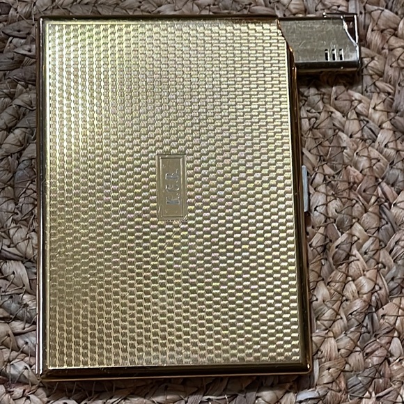 Vintage Colibri Cigarette Case w Peacocks & Built-In Lighter Initialed KGB - Picture 5 of 17